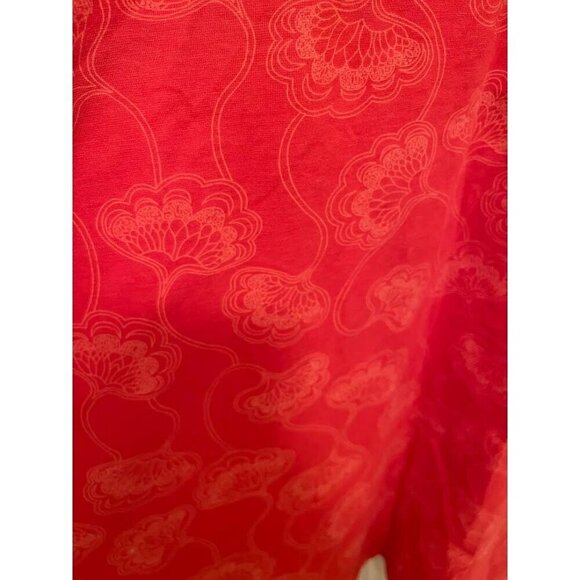 Patagonia Organic Cotton Orange/Red Floral‎ Mini Dress / Tunic women's sz L - Picture 7 of 13